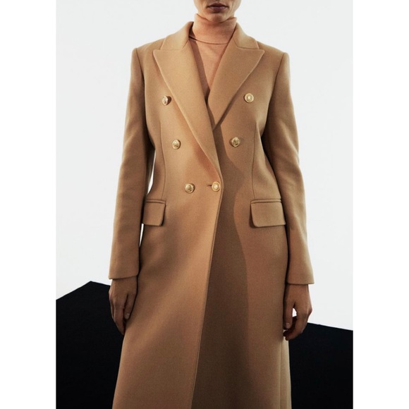 Zara Jackets Coats Zara Double Breasted Wool Coat With Gold